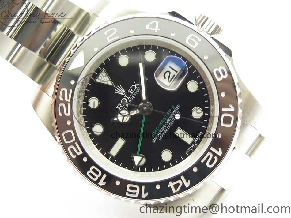 MiroTime 0131 GMT-Master II 116710 LN Black Ceramic 904L Steel DJF Best Edition on SS Bracelet A Bright 3245